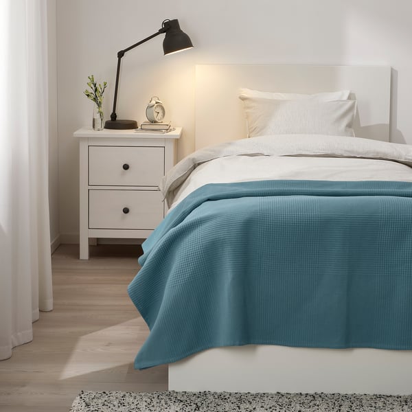 INDIRA Bedspread, light blue, 150x250 cm