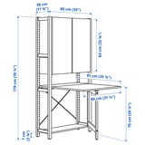 IVAR 1 sec/storage unit w foldable table, pine, 89x30x179 cm