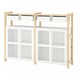 IVAR 2 sections/shelves/cabinets, pine/white mesh, 175x30x124 cm