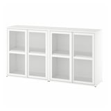 IVAR Cabinet with doors, white mesh, 160x30x83 cm