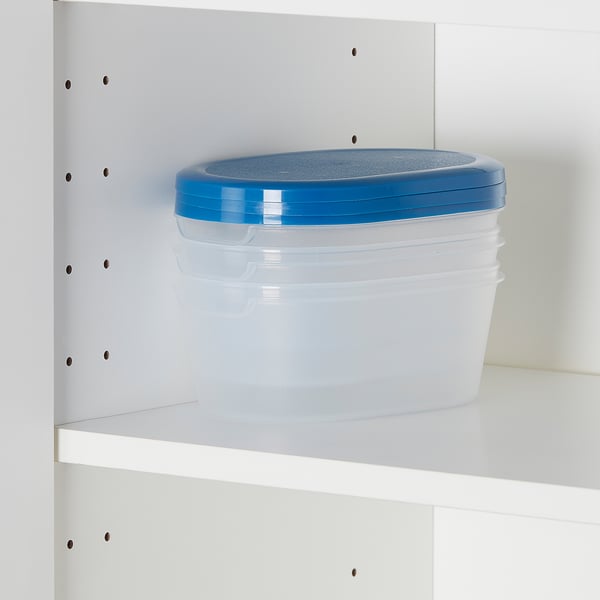 JÄMKA Food container - transparent white, dark blue - IKEA
