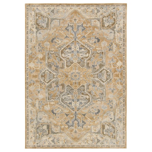 JÄRNVÄG Rug, low pile, ornament pattern beige/dark beige, 160x230 cm