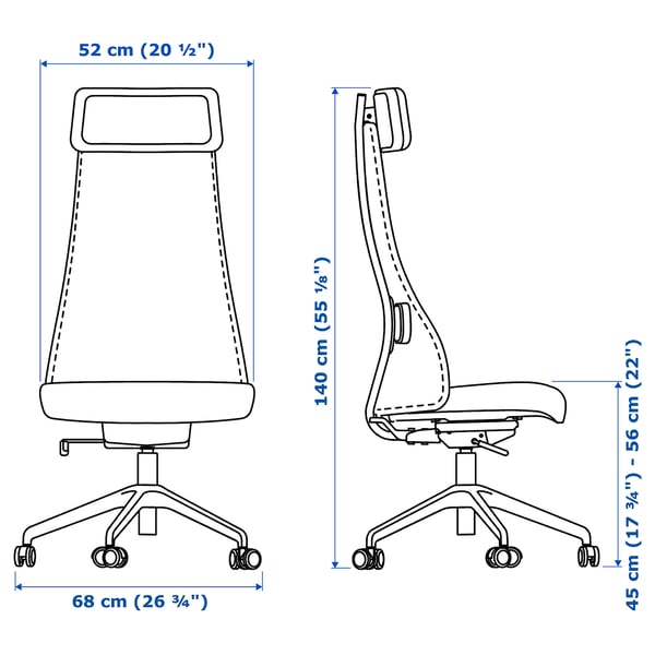 JÄRVFJÄLLET Office chair, Gunnared blue