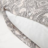 JÄTTEVALLMO Duvet cover and 2 pillowcases, beige/dark grey, 240x220/50x80 cm
