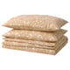 JÄTTEVALLMO Duvet cover and 2 pillowcases, yellow/white, 240x220/50x80 cm