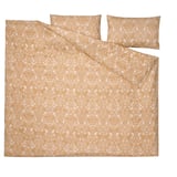 JÄTTEVALLMO Duvet cover and 2 pillowcases, yellow/white, 240x220/50x80 cm