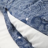 JÄTTEVALLMO Duvet cover and pillowcase, dark blue/white, 150x200/50x80 cm