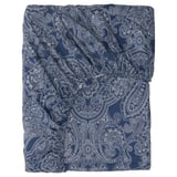 JÄTTEVALLMO Fitted sheet, dark blue/white, 90x200 cm