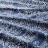 JÄTTEVALLMO Fitted sheet, dark blue/white, 90x200 cm