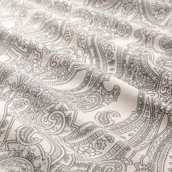 JÄTTEVALLMO Pillowcase, beige/dark grey, 50x80 cm