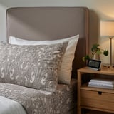 JÄTTEVALLMO Pillowcase, beige/dark grey, 50x80 cm