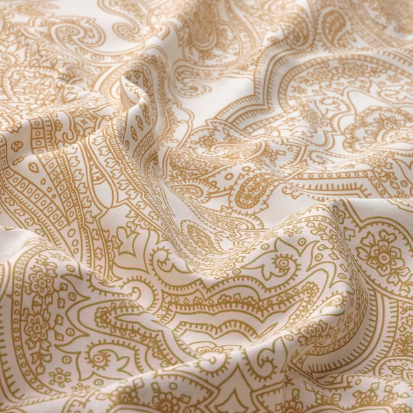 JÄTTEVALLMO Pillowcase, yellow/white, 50x80 cm