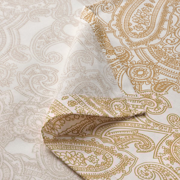 JÄTTEVALLMO Sheet, yellow/white, 150x260 cm