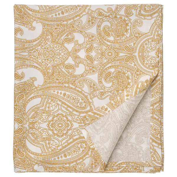 JÄTTEVALLMO Sheet, yellow/white, 150x260 cm