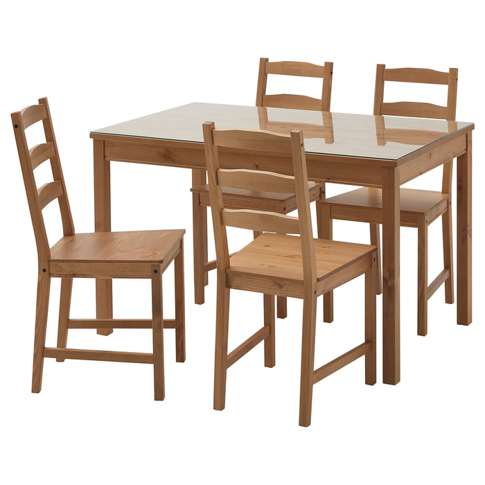 JOKKMOKK / JOKKMOKK table and 4 chairs, transparent/antique stain, 118 cm IKEA Malaysia