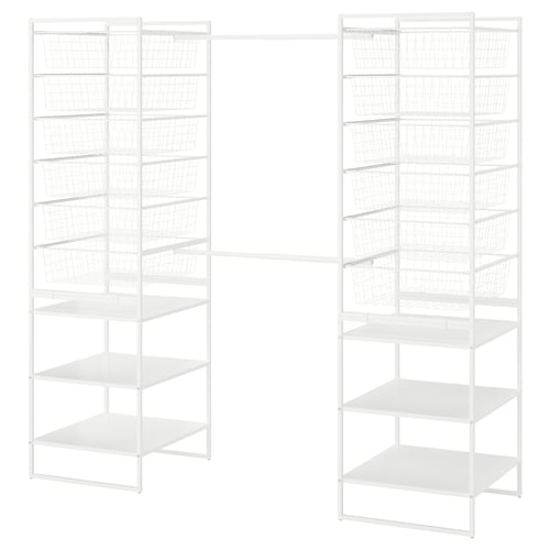 White JONAXEL wardrobe, metal, geometric design.