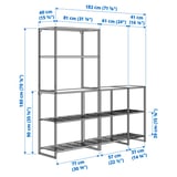 JOSTEIN Shelving unit, in/outdoor/white, 182x40x180 cm