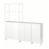 JOSTEIN Shelving unit with doors, in/outdoor/white, 182x44x180 cm