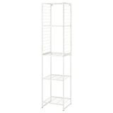 JOSTEIN Shelving unit with grid, in/outdoor/wire white, 42x40x180 cm