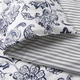 JUNIMAGNOLIA Duvet cover and pillowcase, white/dark blue, 150x200/50x80 cm