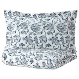 JUNIMAGNOLIA Duvet cover and pillowcase, white/dark blue, 150x200/50x80 cm