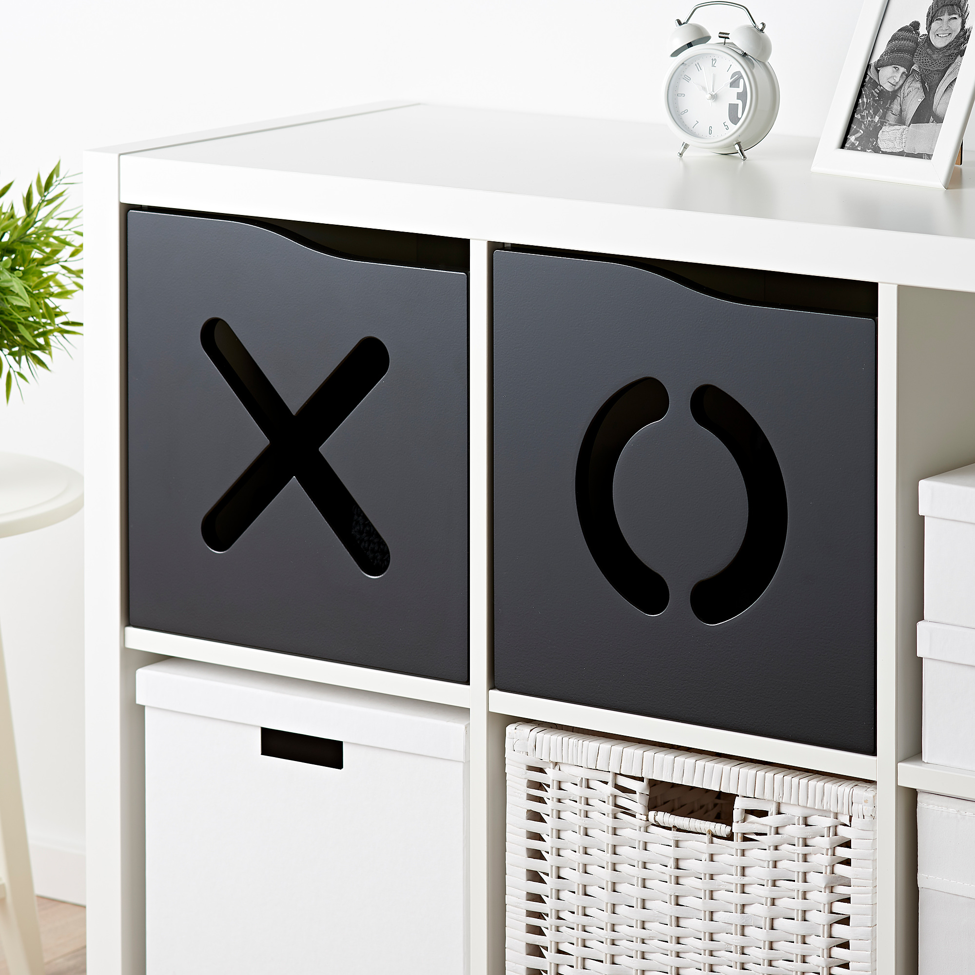 KALLAX Insert with door black/opattern IKEA