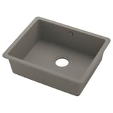 KILSVIKEN grey quartz sink, rectangular, single basin, heat and stain-resistant, natural texture.