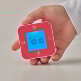 KLOCKIS Clock/thermometer/alarm/timer, pink, 7x7 cm