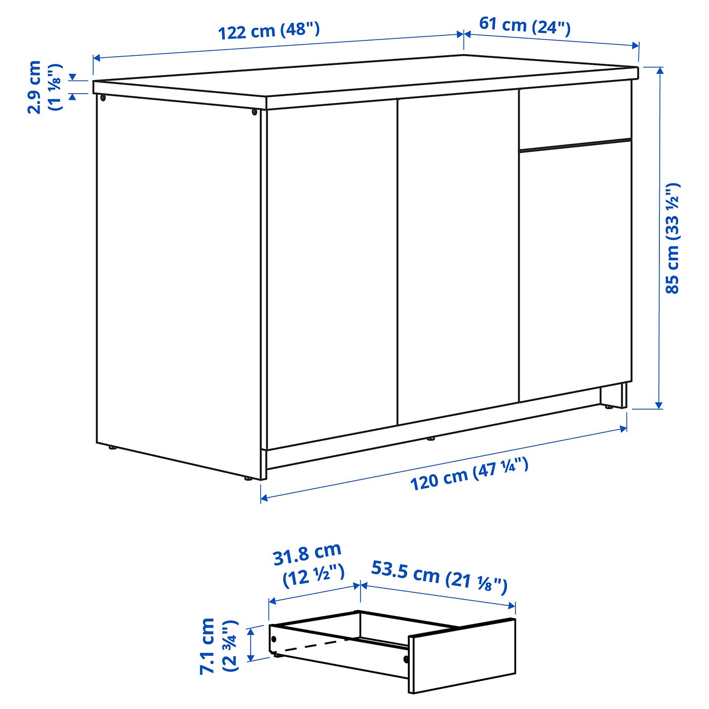 KNOXHULT Base cabinet with doors and drawer — image 5