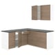 KNOXHULT Corner kitchen, wood effect grey, 182x183x220 cm