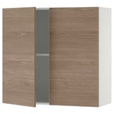 KNOXHULT Wall cabinet with doors, wood effect/grey, 80x75 cm