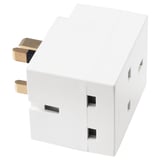 KOPPLA 3-way adaptor plug, white