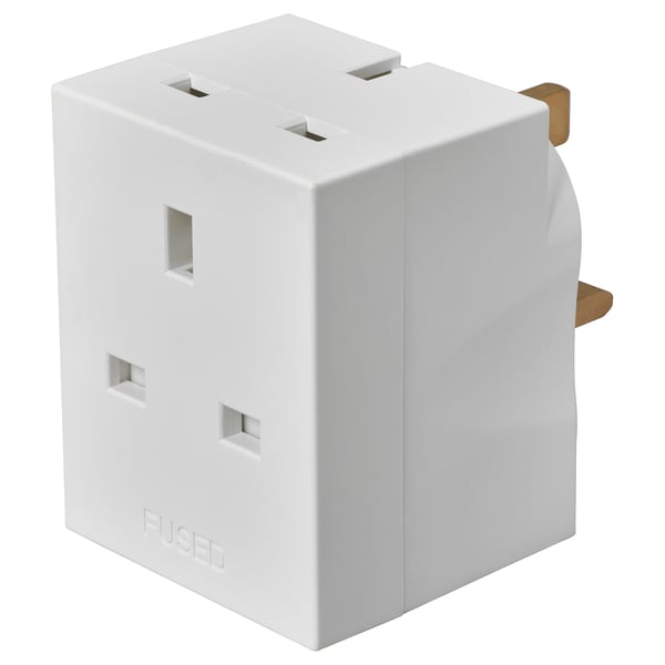 KOPPLA 3-way adaptor plug, white