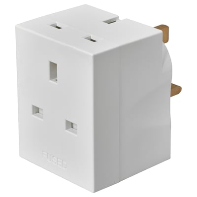 KOPPLA 3-way adaptor plug, white