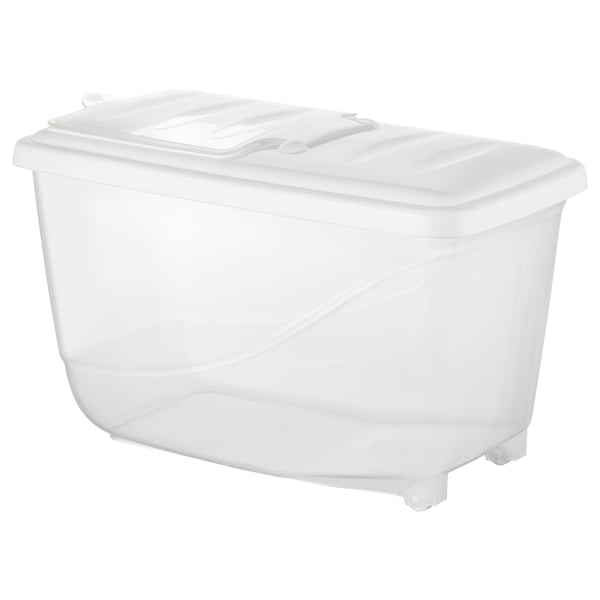 KRITISK Dry food jar with lid, white, 16.0 l