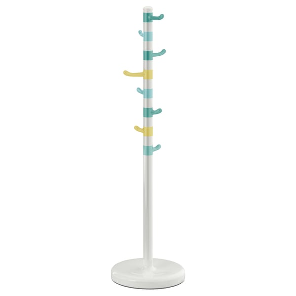 KROKIG Clothes stand, white/multicolour, 128 cm