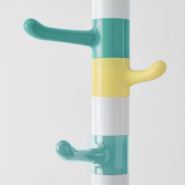 KROKIG Clothes stand, white/multicolour, 128 cm