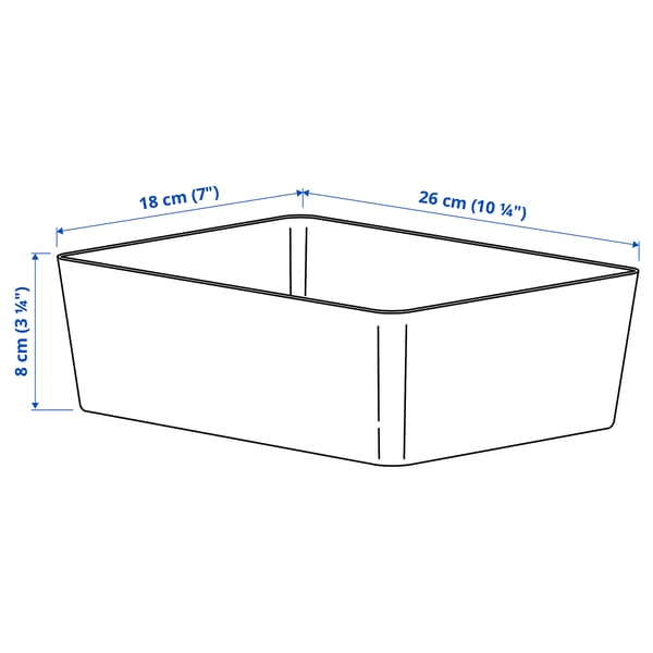 KUGGIS Box, dark grey-beige, 18x26x8 cm