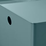 KUGGIS Storage box with lid, turquoise, 26x35x15 cm
