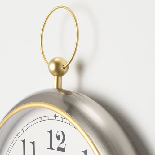 KUTTERSMYCKE Wall clock, silvercolour, 46 cm IKEA