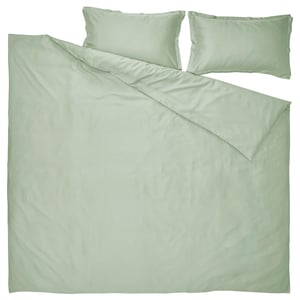 Green lyocell bedding set with textured pattern