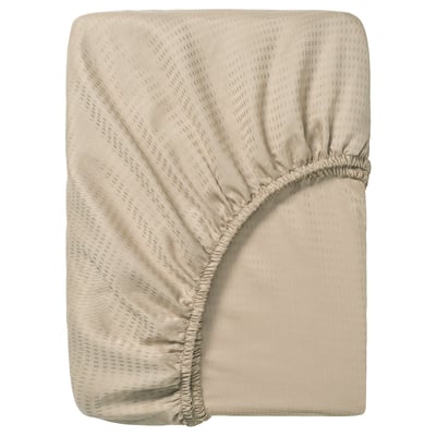 LÄKEVÄNDEROT Fitted sheet, beige, 180x200 cm