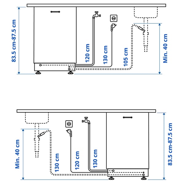 LAGAN Integrated dishwasher, 45 cm