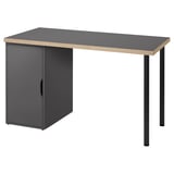 LAGKAPTEN / ALEX Desk, grey/wood effect black, 120x60 cm