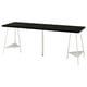 LAGKAPTEN / TILLSLAG Desk, black-brown/white, 200x60 cm