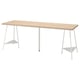 LAGKAPTEN / TILLSLAG Desk, white stained oak/white, 200x60 cm