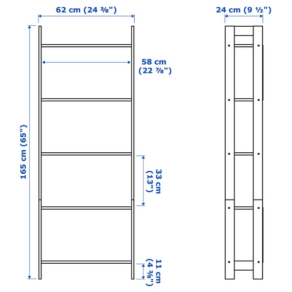LAIVA Bookcase, black-brown, 62x165 cm