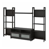 LAIVA / BRIMNES TV storage combination, black-brown, 244x41x165 cm