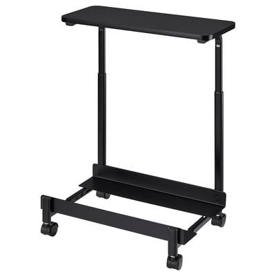 LÅNESPELARE Computer cart with shelf, black, 50x27 cm