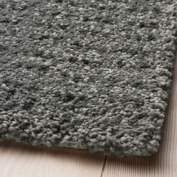 LANGSTED Rug, low pile, light grey, 133x195 cm
